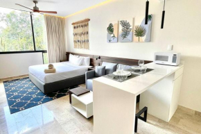 Fresh and Stylish Studio Aldea Zama rooftop pool Mya 109